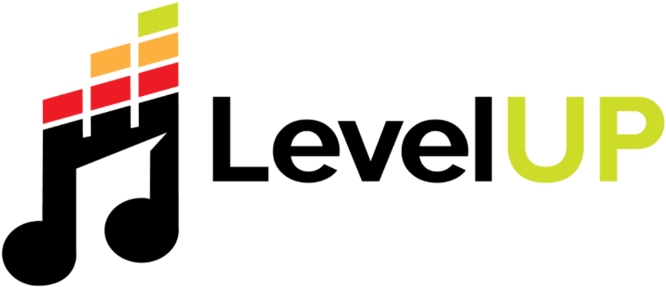 Cropped Level Up Logo - Level Up Music Logo (1000x445), Png Download