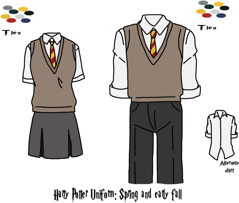 Harry Potter Wlof Uniform By Yinyangswings On Deviantart - Harry Potter Robes Drawing (900x690), Png Download