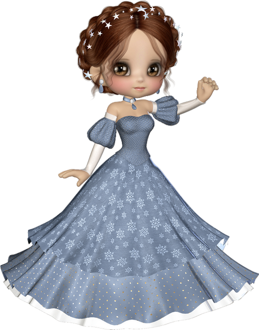 Tube Cookie, Robe Bleue - Doll (510x650), Png Download