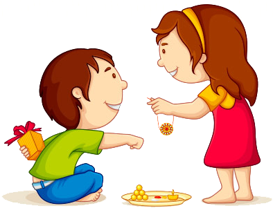 Happy Raksha Bandhan - Happy Raksha Bandhan Cartoon (400x305), Png Download