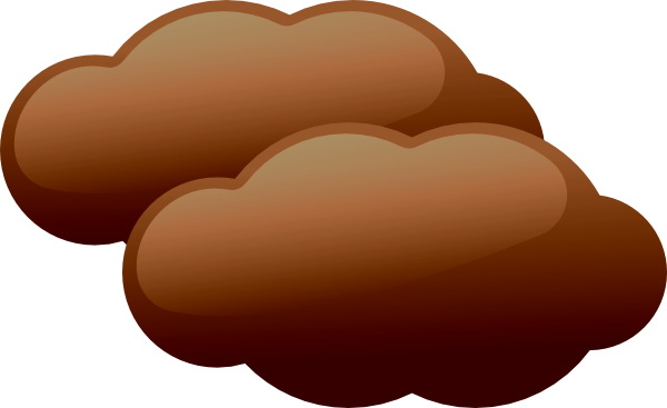 Cloud Clipart Brown - Color (600x367), Png Download
