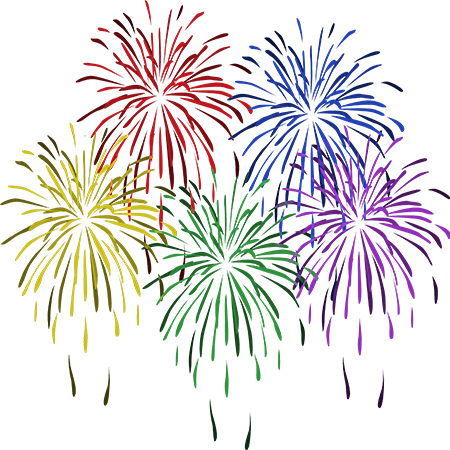 New Years Evening Dinner - New Year Fireworks Clipart (450x450), Png Download