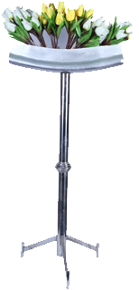 Stainless Steel Flower Stand With Fibre Flower Holder - Stainless Steel Flower Stand (400x350), Png Download