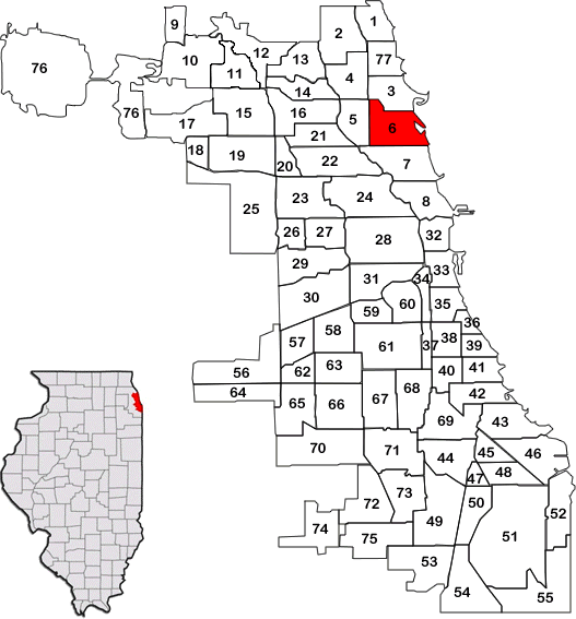 Us Il Chicago Ca06 - Chicago Neighborhood Map Blank (527x567), Png Download