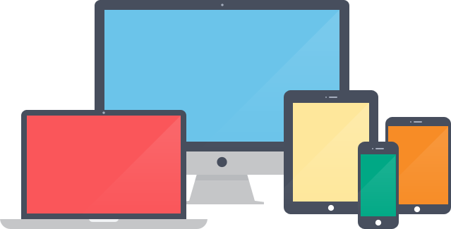 Responsive Web Design Is An Approach To Web Design - Devices Flat Icon Png (639x325), Png Download