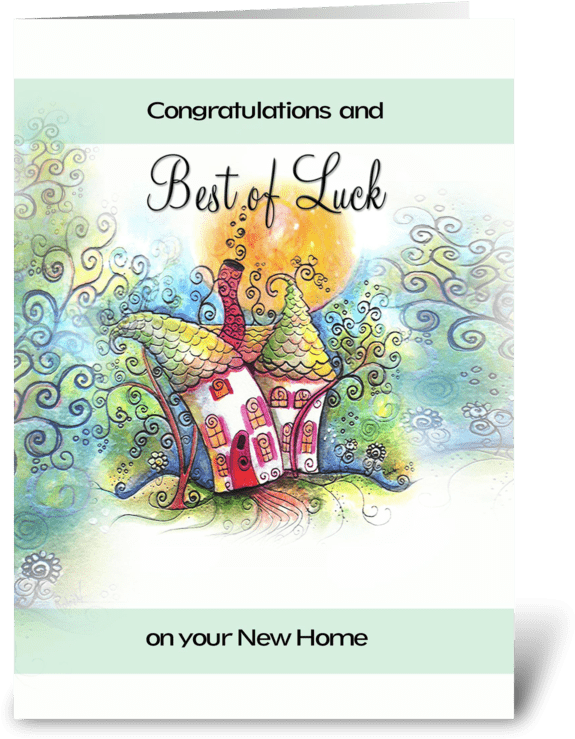 Best Of Luck, New Home Greeting Card - Illustration (700x792), Png Download