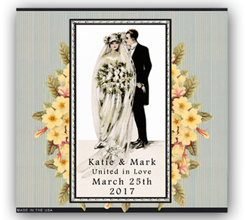 Personalized Wedding/anniversary Candle - Vintages Wedding Save The Date Postkarte (500x450), Png Download