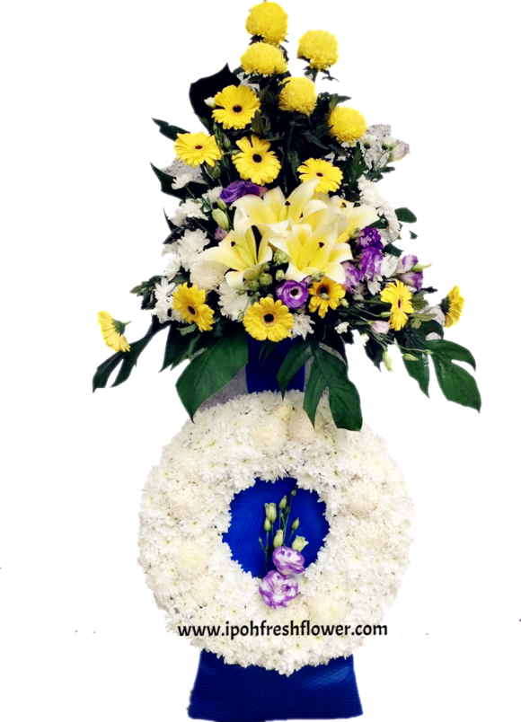 Condolence Flower Stand A1 - Flower (580x804), Png Download