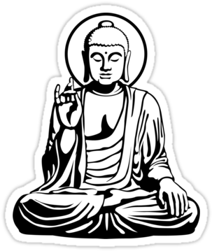 Young Buddha No - Buddha Black & White (375x360), Png Download