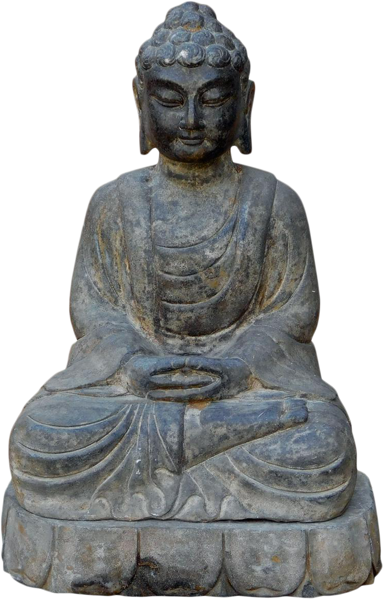 Chinese Sitting Buddha Amitabha Shakyamuni Stone Statue - Library (830x1299), Png Download