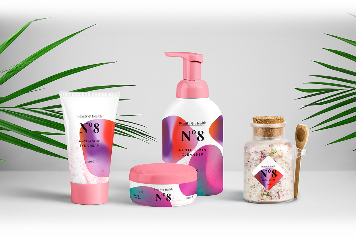 Graphic Design Cosmetics Mockup Free - Beauty Products Mockup (1240x827), Png Download