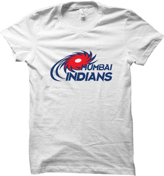 Mumbai Indians -half Sleeve White - Mockup (700x700), Png Download
