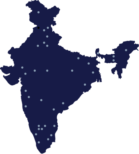 At Present Young Indians Has 42 City Chapters In 25 - Map Of India (446x496), Png Download