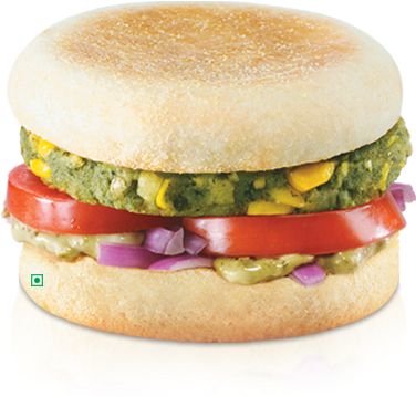 Veg Supreme Mcmuffin Burger - Corn Burger Png (463x408), Png Download