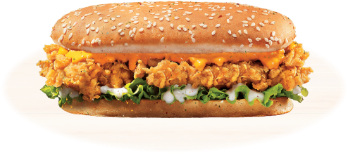 Super Charger Burger - Veg Longer Burger Kfc (510x510), Png Download