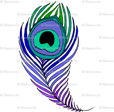 Peacock Feather On White - Peacock Feather Colouring Pages (400x400), Png Download