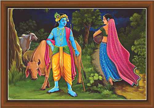 Radha Krishna Paintings - Radha Krishna (500x500), Png Download