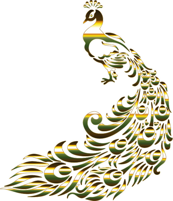 Medium Image - Peacock Gold Transparent Background (662x770), Png Download
