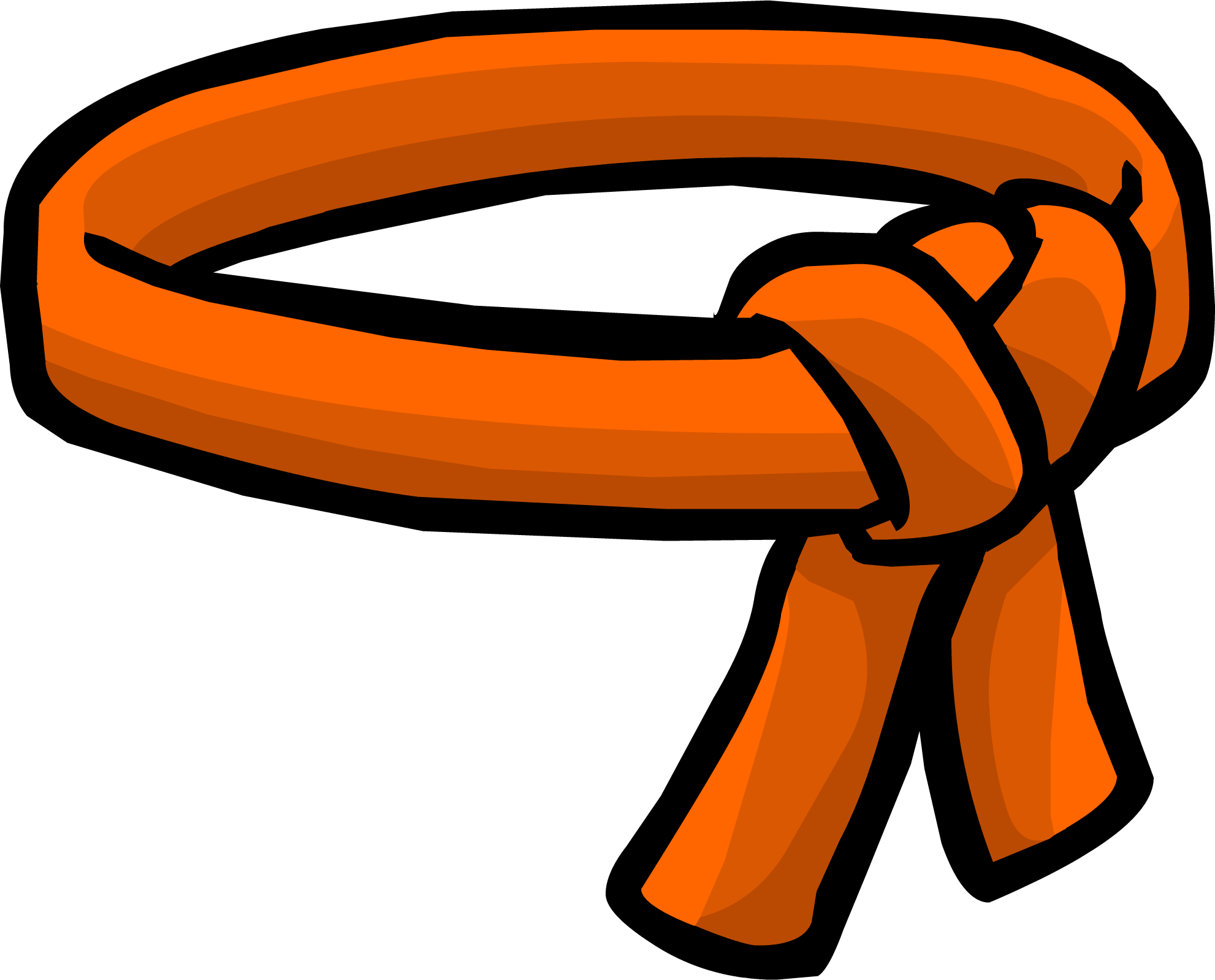 Orange Ninja Belt Icon - Club Penguin Orange Belt (1982x1599), Png Download