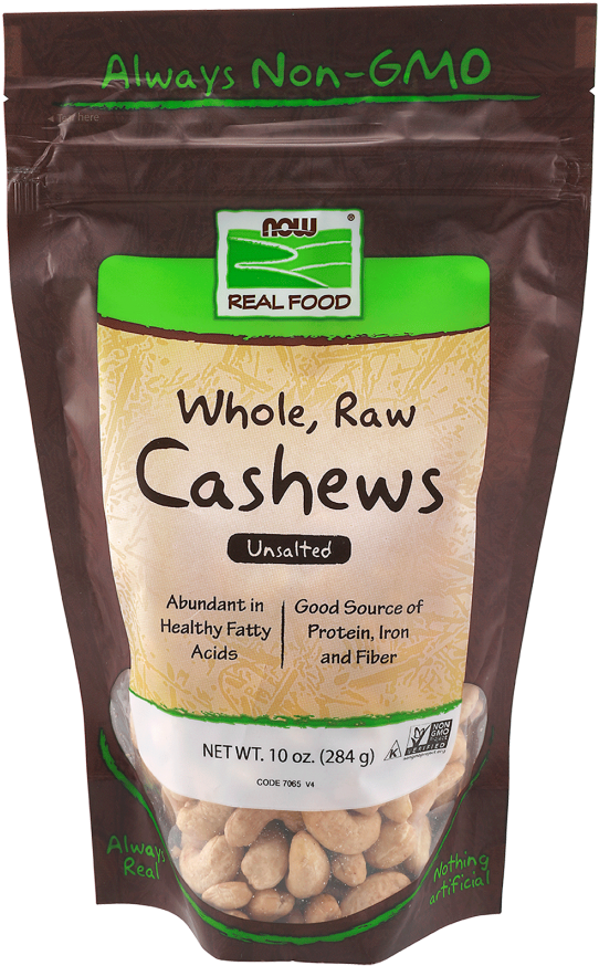 Cashews, Whole, Raw & Unsalted - Now Foods - Organic Whole Raw Cashews Unsalted - 10 (552x880), Png Download