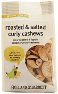 Holland & Barrett Roasted & Salted Cashew Nuts 100g - Holland & Barrett Roasted & Salted Curly Cashews (350x350), Png Download