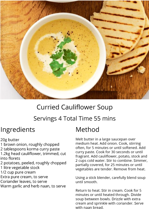 Recipe - Curried Cauliflower Soup (600x892), Png Download