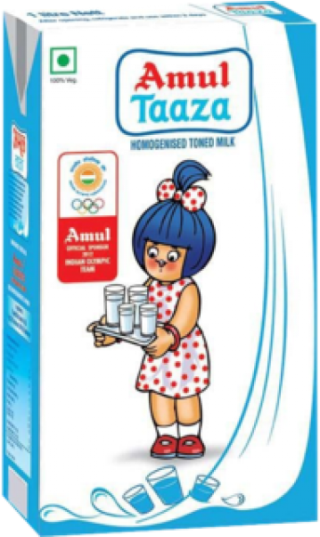 Amul Taaza Homogenised Toned Milk (600x600), Png Download
