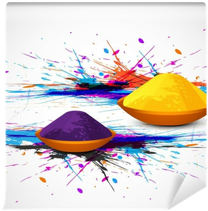 Background For Holi Colorful Gulal With Festival Celebration - Holi (400x400), Png Download