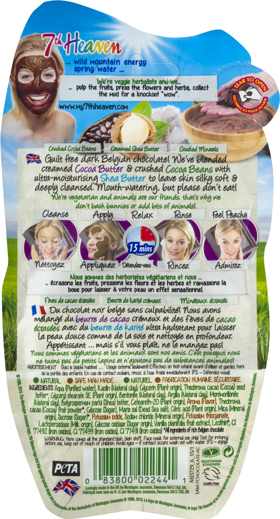 7th Heaven Chocolate Mud Masque, Hydrating With Antioxidants, - Mozzarella (1800x1800), Png Download