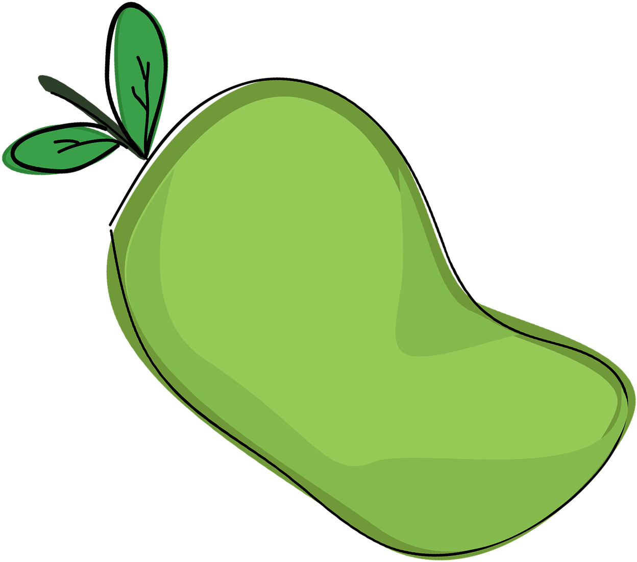 Mango Fruit Cartoon - Fruit (1280x1217), Png Download