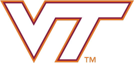 Athletics Vt Logo White With Orange-maroon Outline - Virginia Tech (800x800), Png Download