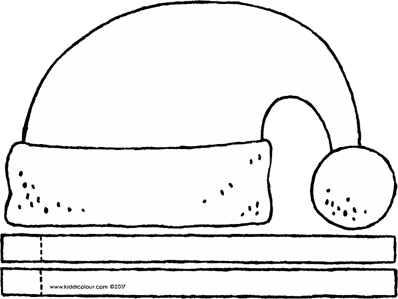 Father Christmas' Hat - Coloring Book (800x602), Png Download