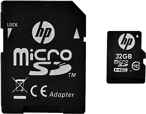 Hp High Speed Flash Memory Mi200 32 Gb Microsdhc Card - Hp Memory Card (573x430), Png Download