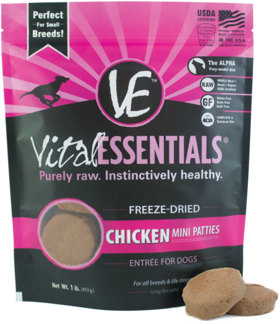Vital Essentials Freeze Dried Grain Free Chicken Mini - Vital Essentials Beef Nibs (615x700), Png Download