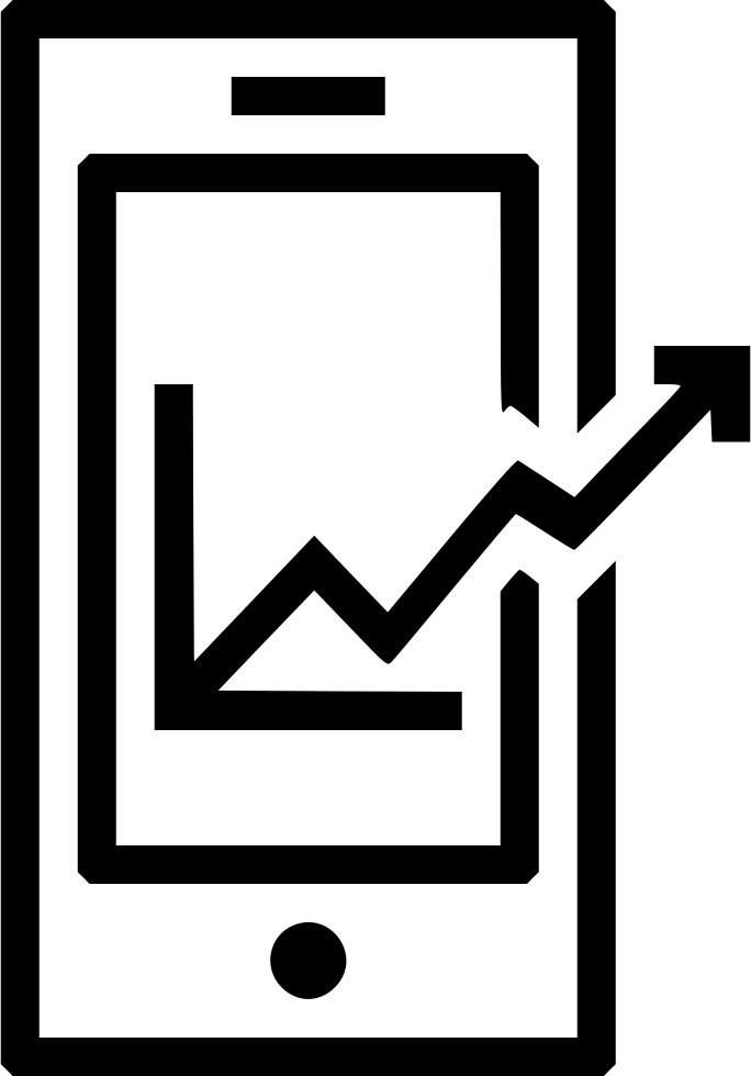 Mobile Marketing Growth Chart Management Comments - Marketing Icon Vector Png (684x980), Png Download