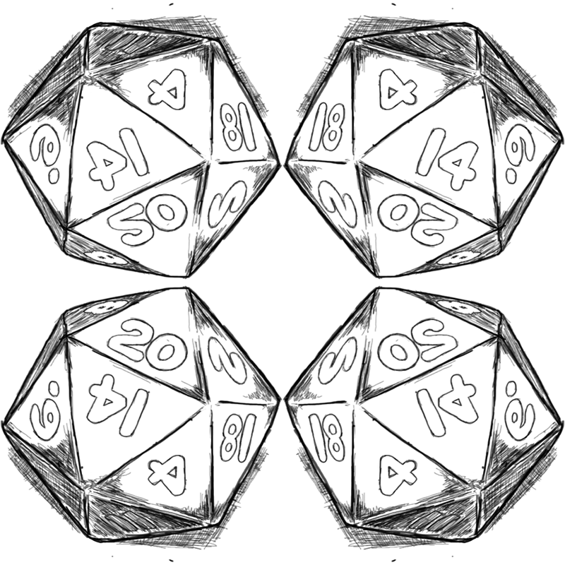 Black And White D20 (800x800), Png Download