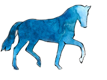 Prancing Watercolor Pones - Stallion (500x333), Png Download