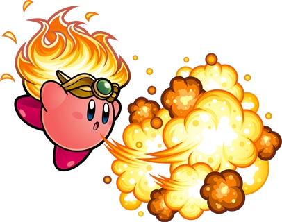 Kirby Super Star Ultra Fuego - Fire Kirby Super Star (406x320), Png Download