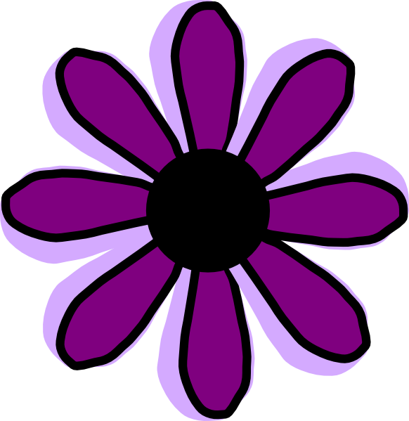 Purple Deco Flowers Png Clipart - Purple Flowers Clip (582x599), Png Download