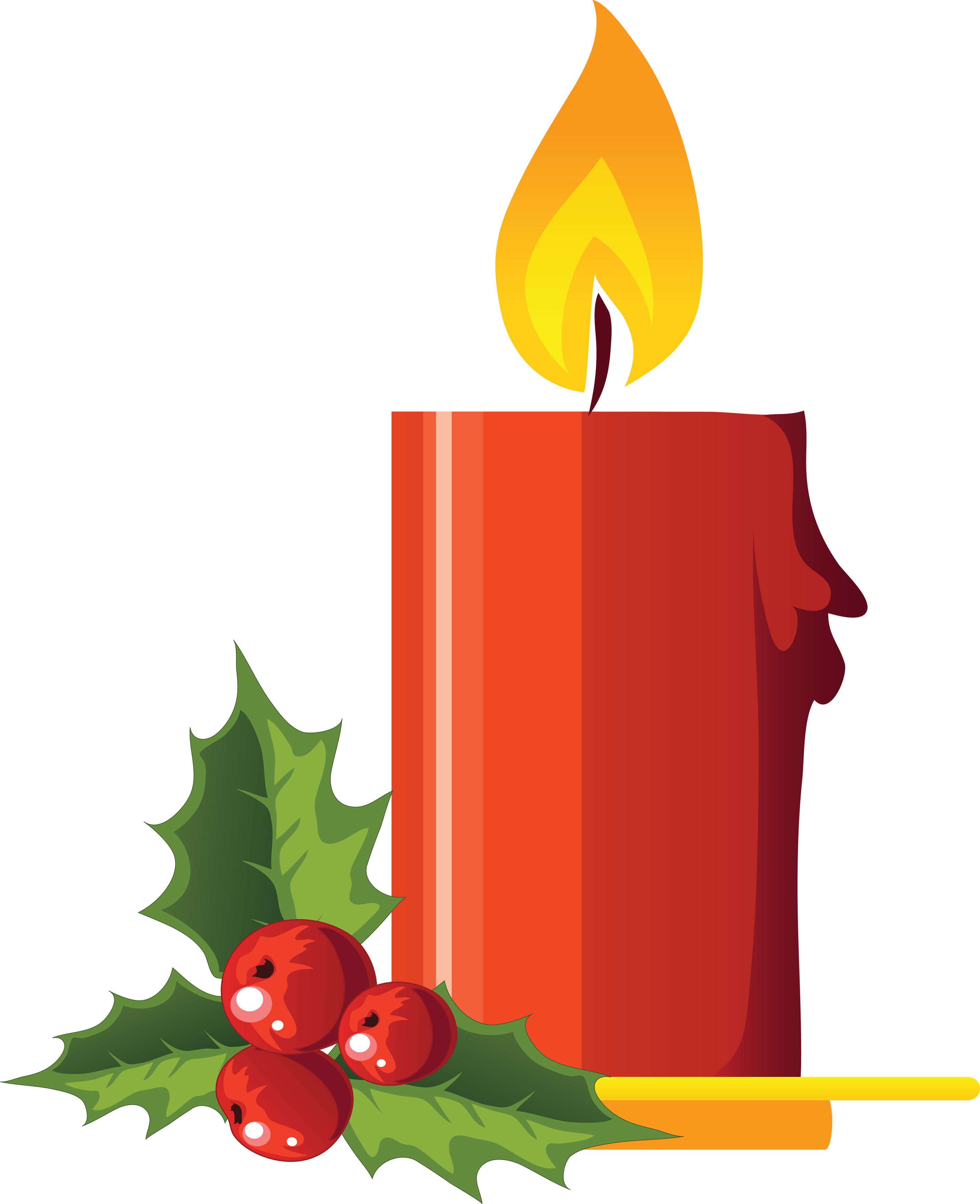 Candle Clipart Holly - Candle Clip Art Png (2866x3520), Png Download