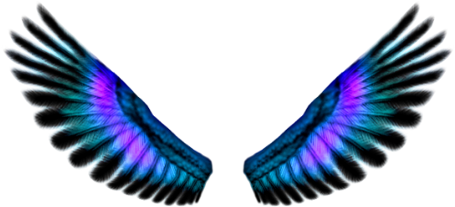 Blue Fairy Wings Png - Tatuajes En La Nuca De Ala (612x312), Png Download