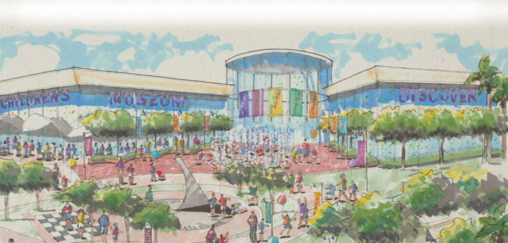 Childrens Museum Rendering - Painting (729x349), Png Download