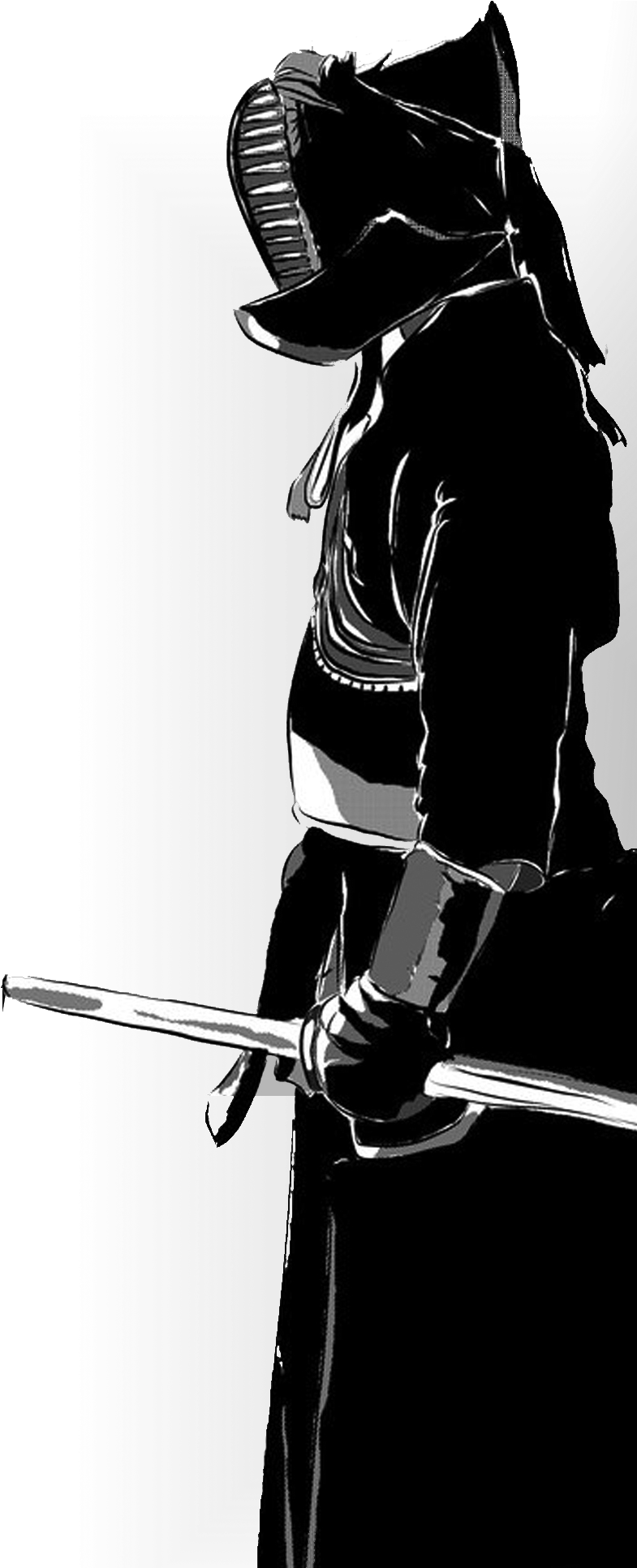 Kendo, Japanese Fence, Japanese Sword, Skull Motorcycle, - Kendo Png (1000x1932), Png Download