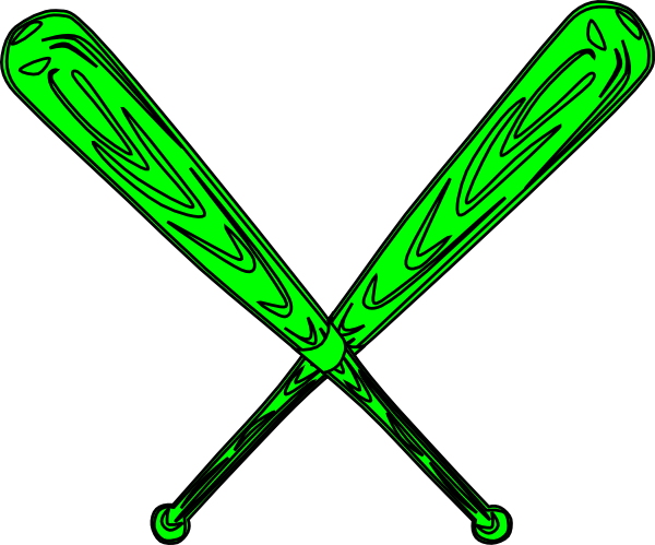 Green Baseball Bat Clipart (600x499), Png Download