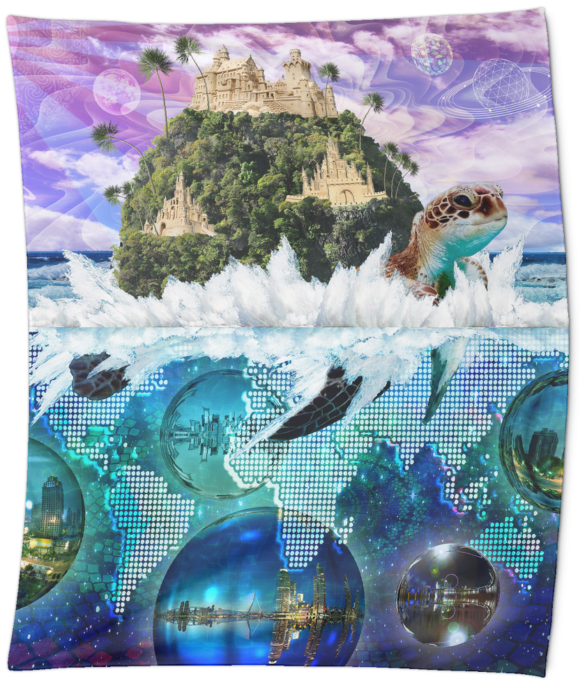 Turtle Island Tapestry - Art (1024x1024), Png Download