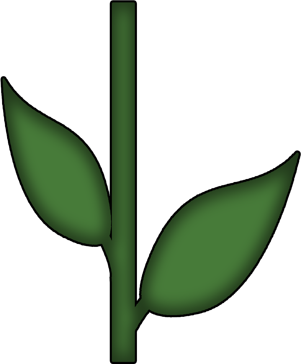 Stem - Flower Stem And Leaf (1074x1314), Png Download