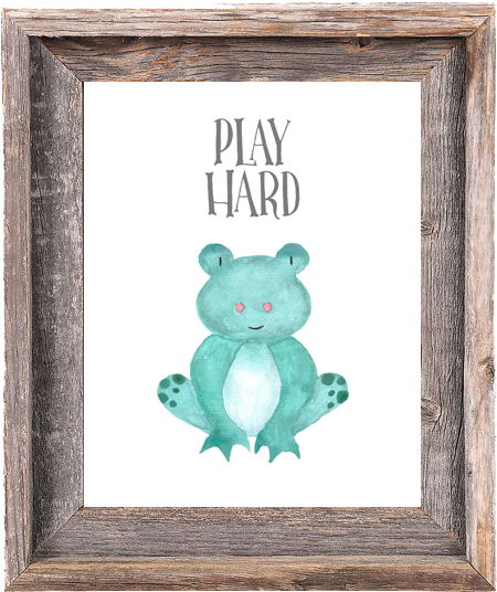 Frog Play Hard - 8x10 Picture Frames -signature Barnwood Reclaimed Wood (570x570), Png Download