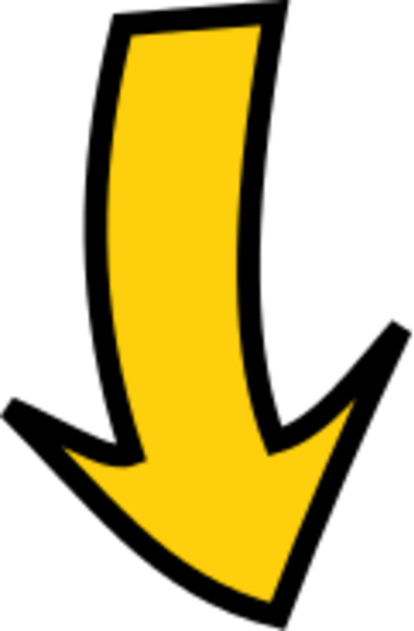 Picture Of An Arrow Pointing Down Free Download Clip - Yellow Arrow Pointing Down (600x914), Png Download