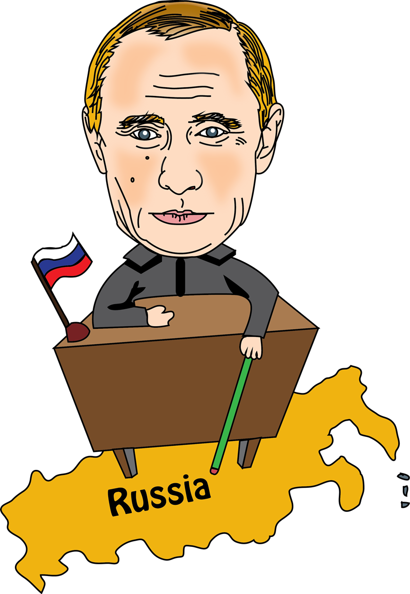 Caricature Clipart Putin - Vladimir Putin Clip Art (800x1158), Png Download