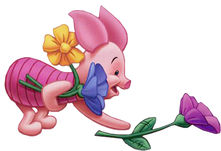 Disney - Piglet Flower (442x311), Png Download